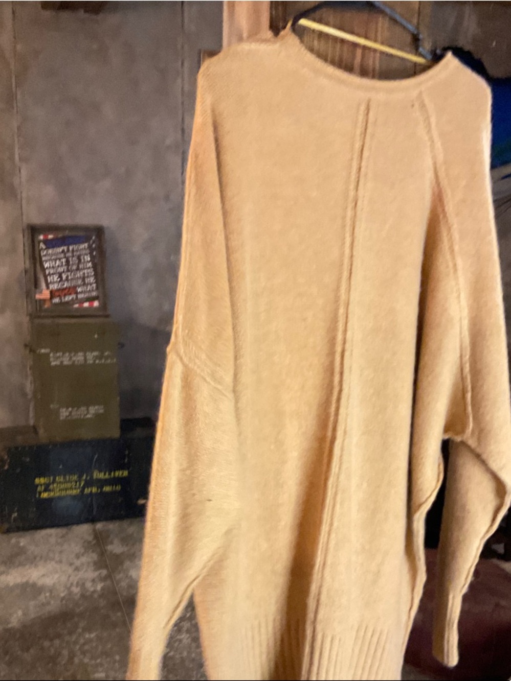 Free People Oversized V-Neck Sweater in Mustard - Picture 7 of 8